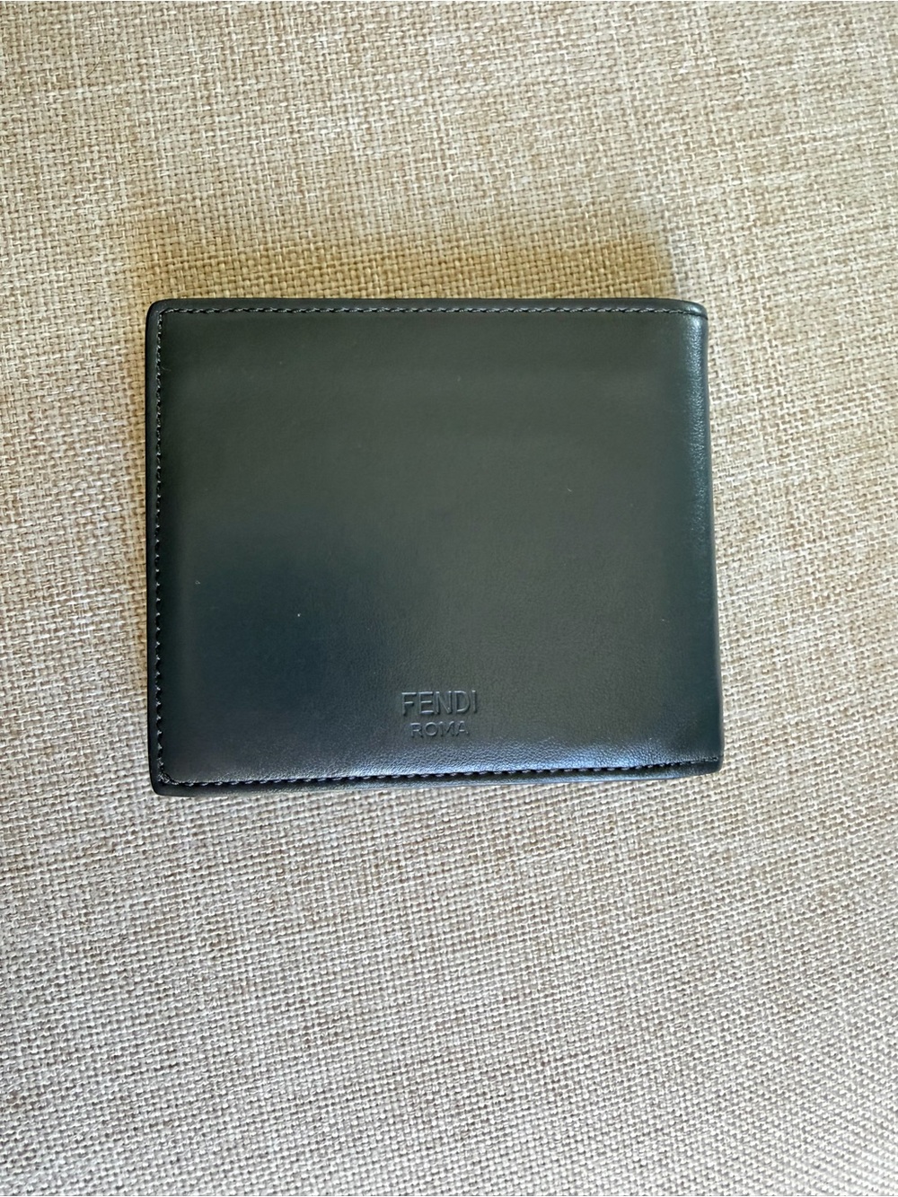 FENDI Bugs Monster Grey Asphalt Leather Palladium Eyes Bifold Men’s Wallet Box - Picture 3 of 15